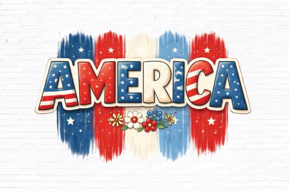 America PNG Patriotic Clipart: Elevate Your Vintage USA Designs