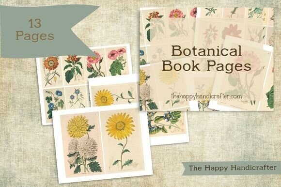Botanical Book Pages Printable: Vintage Charm