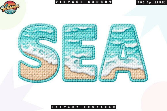 Bringing Coastal Calm to Life with the SEA Ocean Waves Beach Crochet Yarn PNG