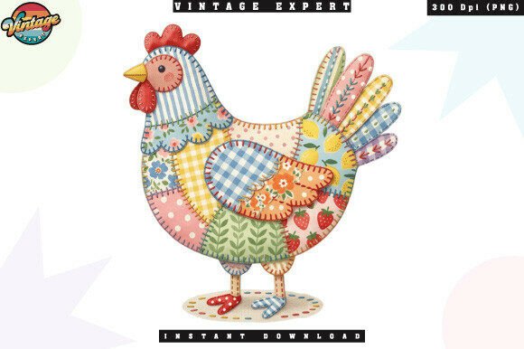 Bringing Cozy Charm to Life with the Patchwork Chicken Farmhouse PNG