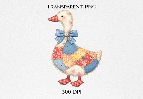 Embracing Nostalgia: The Versatile Charm of the Patchwork Goose Blue Bow PNG