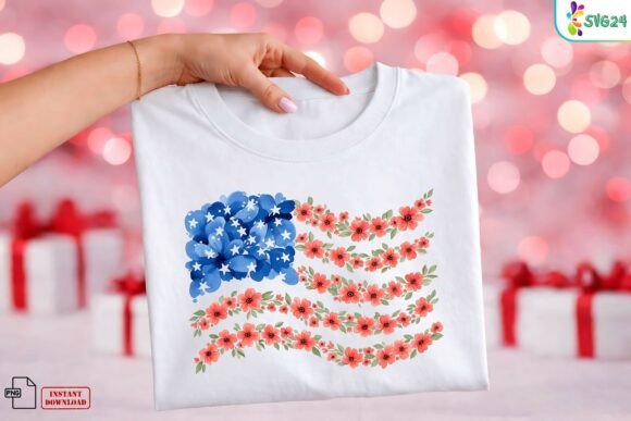 Evaluating the Watercolor Floral American Flag PNG for Patriotic Design Projects