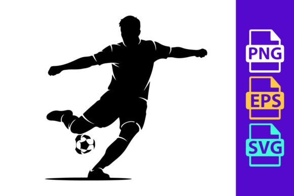 Silhouette of a Soccer Player Kicking a Ball: The Power of Dynamic Vector Art