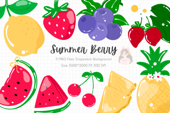 Summer Berry Clipart PNG Summer Fruit: A Fresh Design Resource for Creators