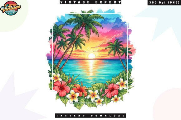 Tropical Sunset Beach Floral Paradise: A Guide to Using Vibrant Digital Designs Effectively