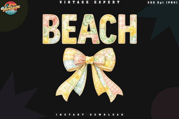 Vintage Patchwork Summer Beach PNG Guide