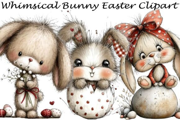 Whimsical Bunny Easter Clipart: Elevating Your Spring Designs with High-Quality Digital Assets